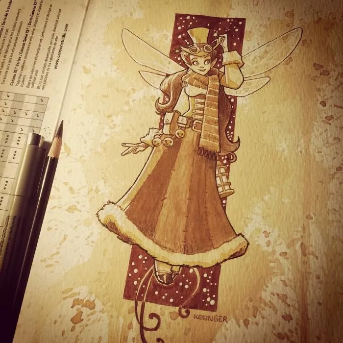 I Paint With Tea To Create Steampunk Art