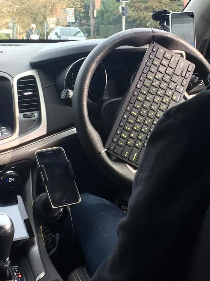 When You Drive An Uber But You Got Your Assignment Due As Well...
