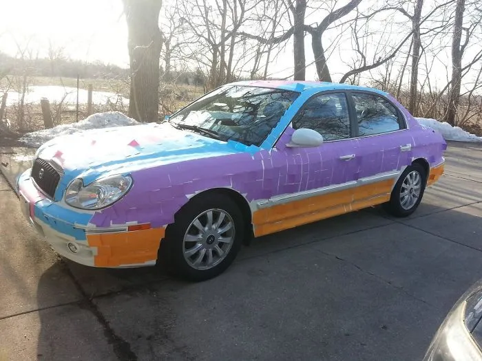 My Boyfriend Got Me Good. With No Time To Remove Them I Was Forced To Drive My Car Like This. I Sounded Like A Giant Kazoo Driving Down The Road