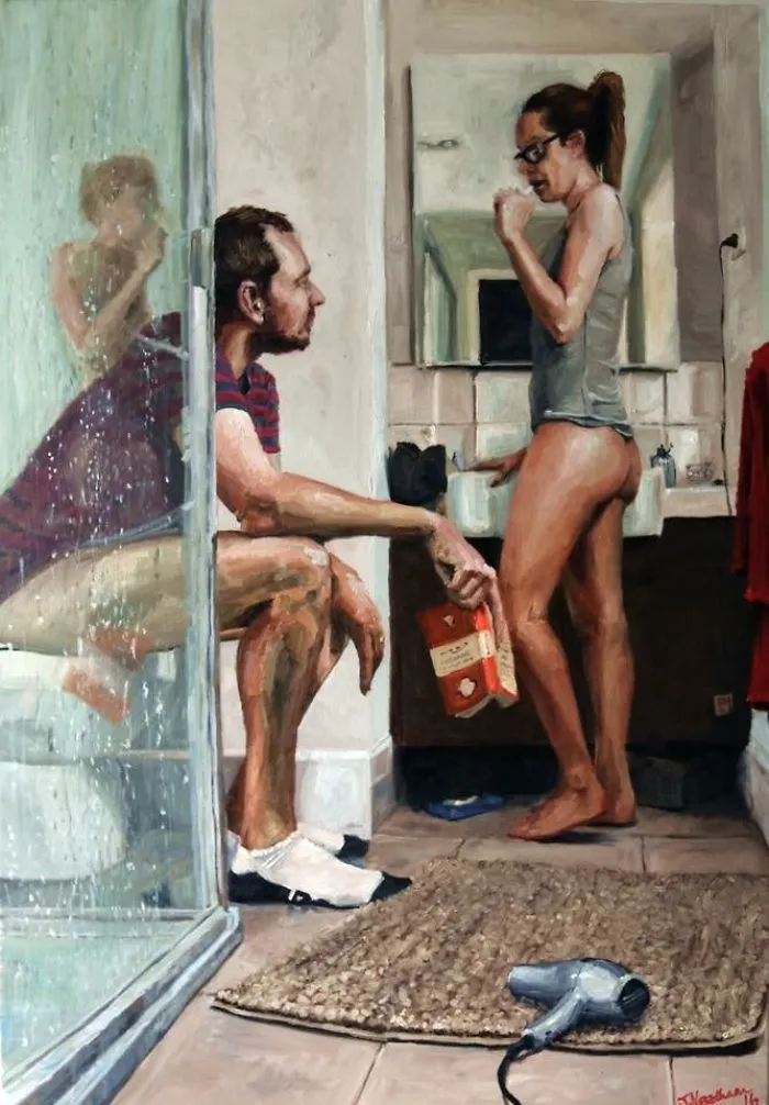 I Ask My Husband If He Realises He Has Never Actually Painted Us Both In The Same Painting So He Paints This Masterpiece