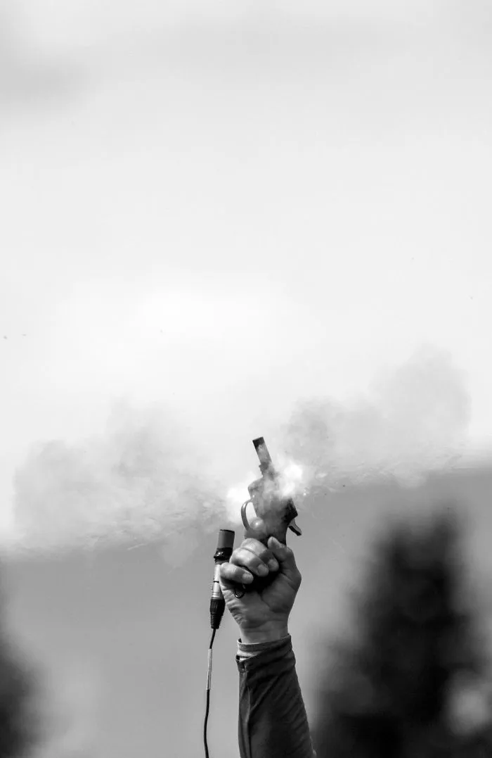 My Friend Captured The Shockwave From The Starter Pistol At His Sister's Track Meet