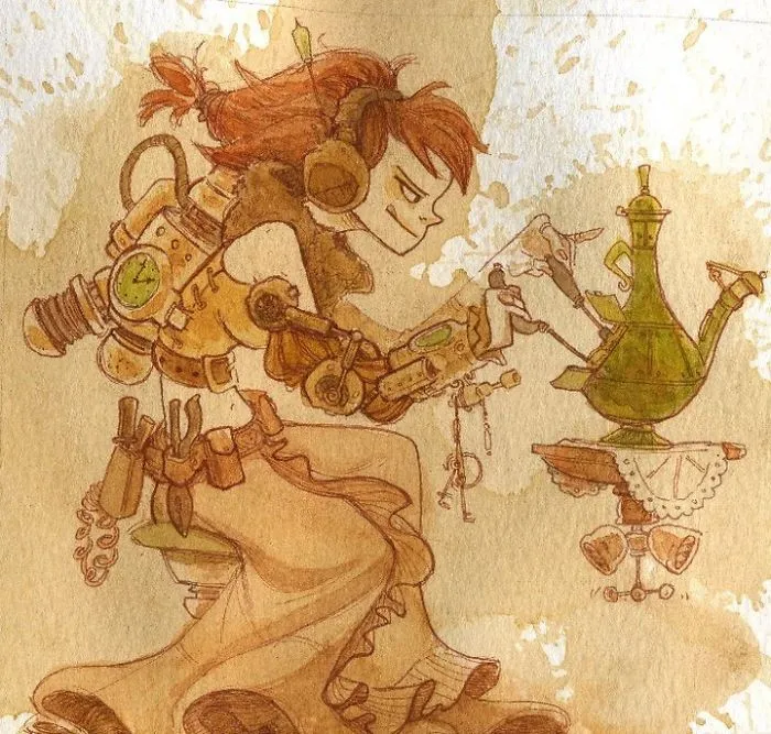 I Paint With Tea To Create Steampunk Art