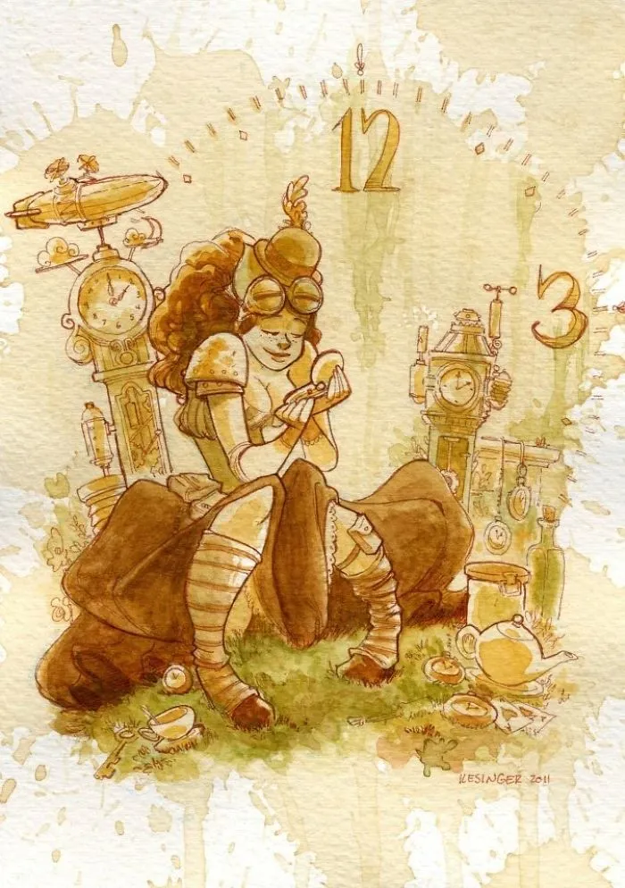 I Paint With Tea To Create Steampunk Art