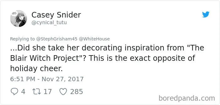 64 Hilarious Reactions To Melania Trump's 'Creepy' White House Christmas Decorations