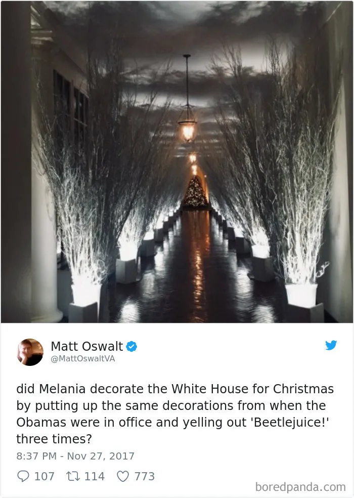 64 Hilarious Reactions To Melania Trump's 'Creepy' White House Christmas Decorations