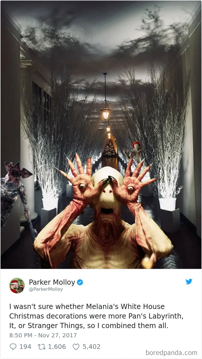 64 Hilarious Reactions To Melania Trump's 'Creepy' White House Christmas Decorations