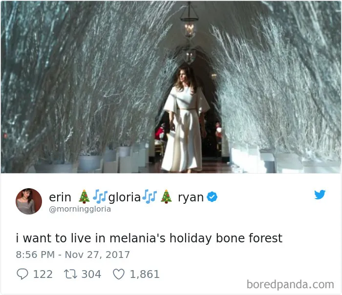 64 Hilarious Reactions To Melania Trump's 'Creepy' White House Christmas Decorations