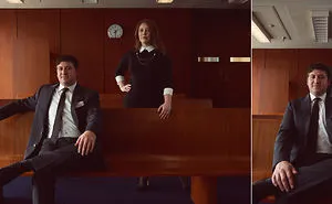 Couple Of Attorneys Use A Courtroom For Their Engagement Photos