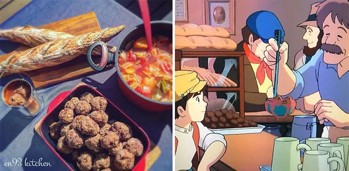 Sopa con carne de El castillo en el cielo