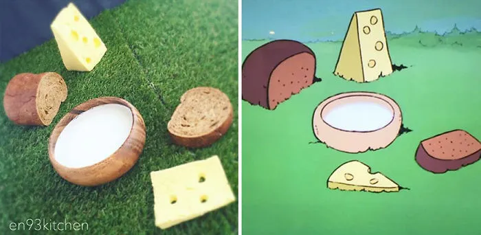 Pan, leche y queso de Heidi