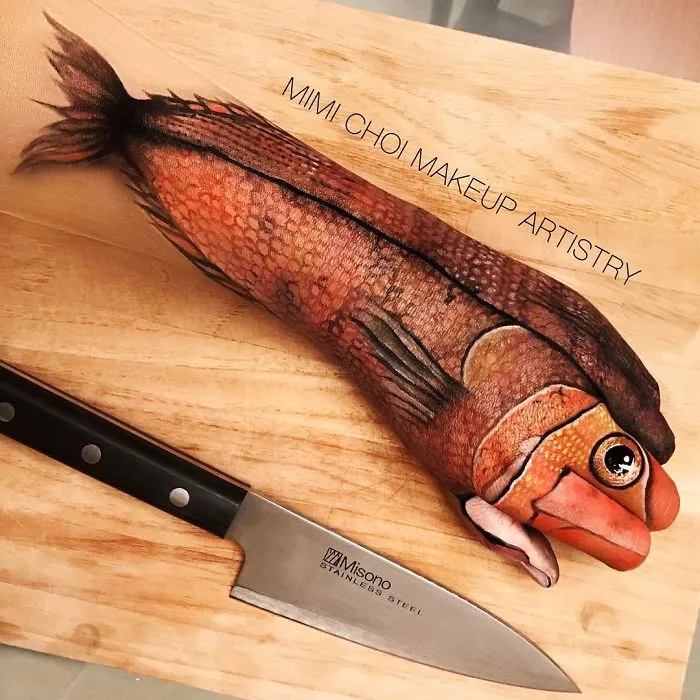 Woman Gives Up Teaching To Create Optical Illusions With Makeup And Her Food Series Is Making Us Hungry