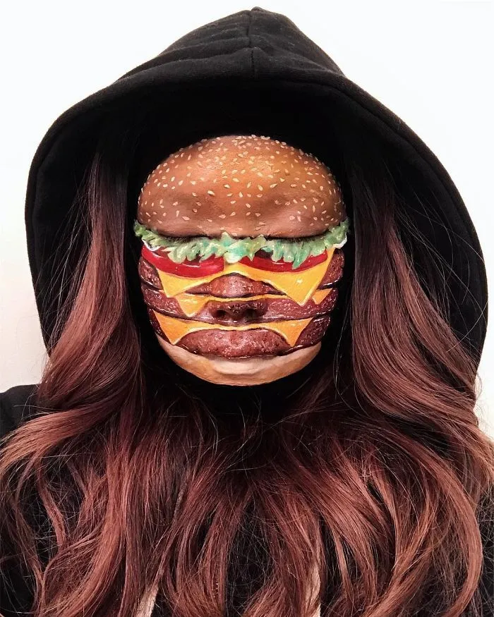 Woman Gives Up Teaching To Create Optical Illusions With Makeup And Her Food Series Is Making Us Hungry