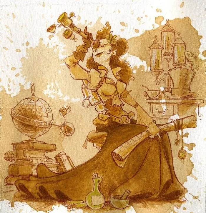 I Paint With Tea To Create Steampunk Art