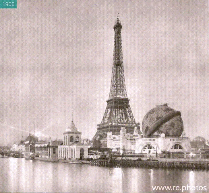 The Eiffel Tower, Paris, France, 1900 - 2017