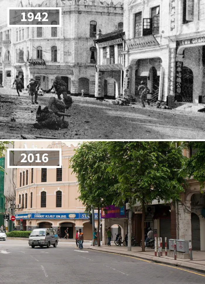 Japanese Troops Advancing Through Kuala Lumpur, Kuala Lumpur, Malaysia, 1942 - 2016