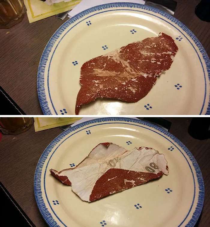 Trozo de lija que parece un filete