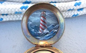I Encourage People To Find Their Way By Painting Miniature Scenes On Compasses
