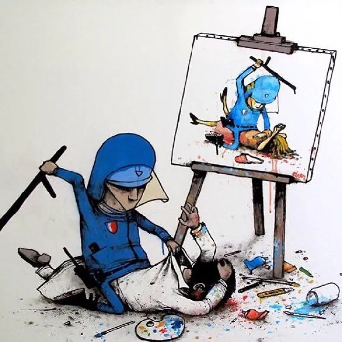 25+ Controvertidas ilustraciones creadas por el Banksy francés que te harán pensar