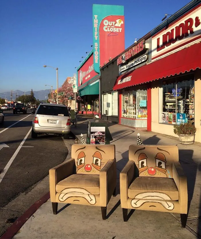 Artist Shows The Sorrow Of Thrown Away Objects He Finds In The Streets By Drawing Sad Clown Faces On Them