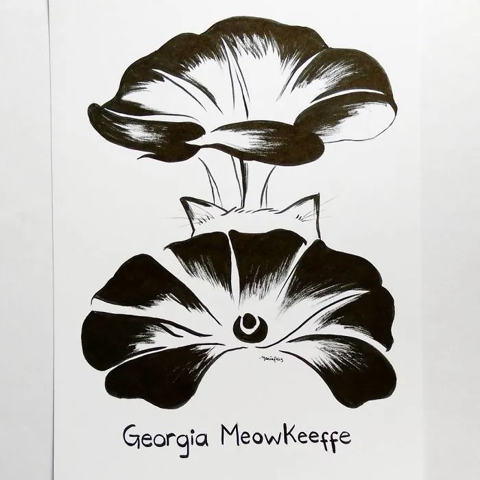 Georgia Meowkeeffe's Blue Meowrning Glories