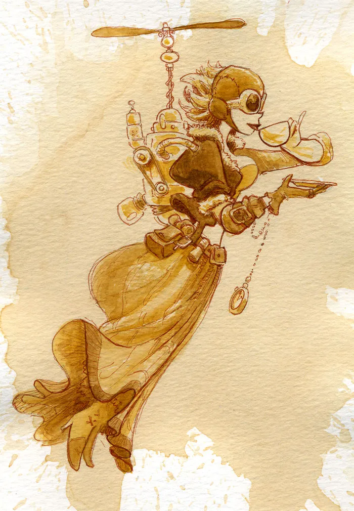 I Paint With Tea To Create Steampunk Art