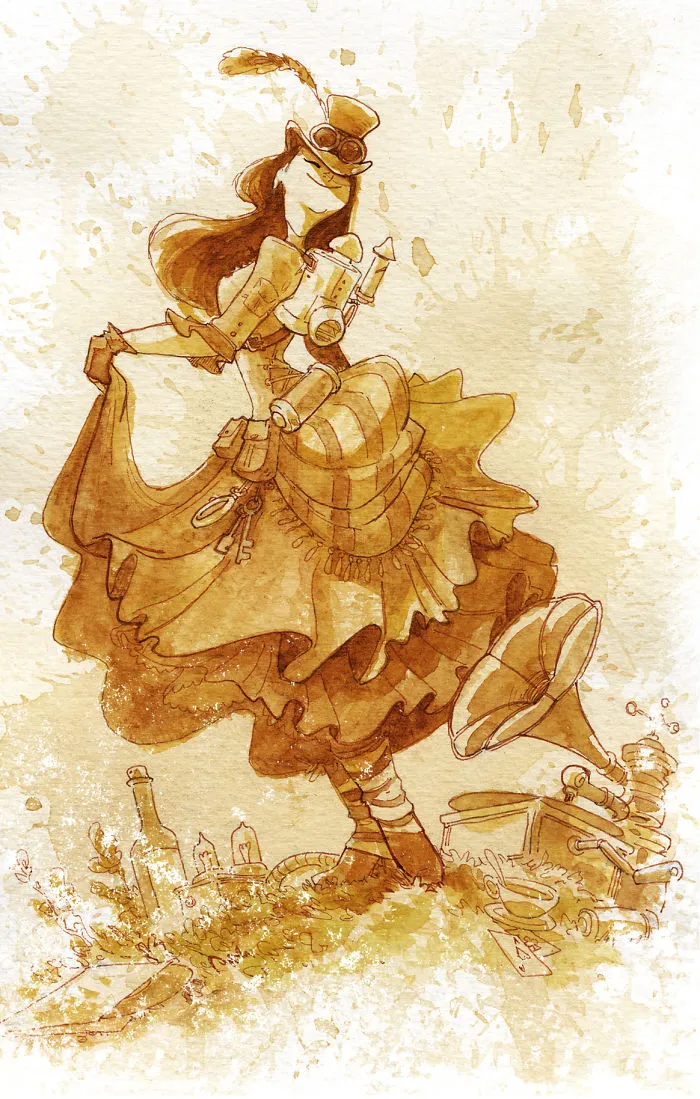 I Paint With Tea To Create Steampunk Art