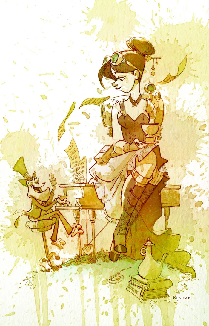 I Paint With Tea To Create Steampunk Art