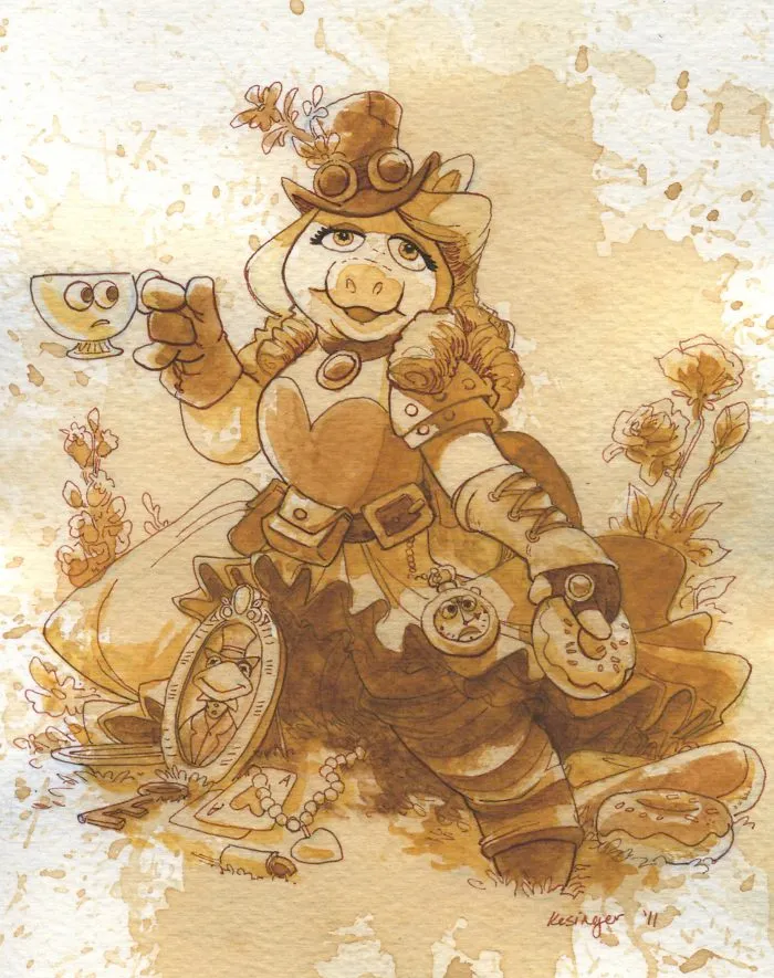 I Paint With Tea To Create Steampunk Art