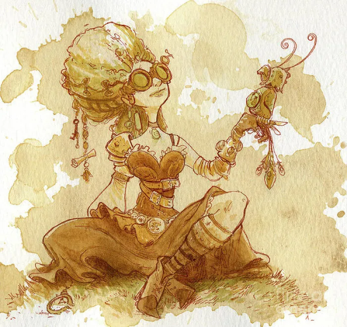 I Paint With Tea To Create Steampunk Art