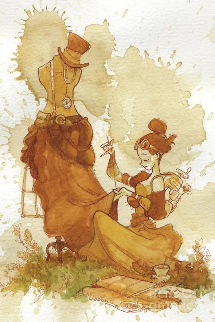 I Paint With Tea To Create Steampunk Art