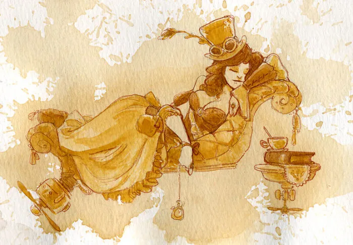 I Paint With Tea To Create Steampunk Art