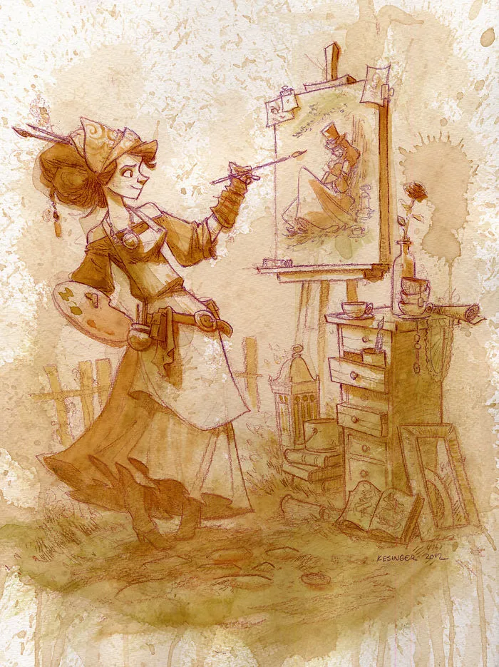 I Paint With Tea To Create Steampunk Art