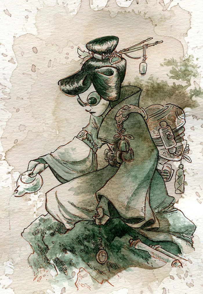 I Paint With Tea To Create Steampunk Art