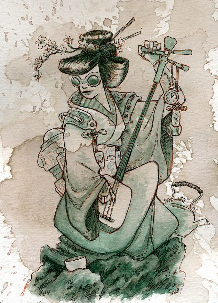 I Paint With Tea To Create Steampunk Art