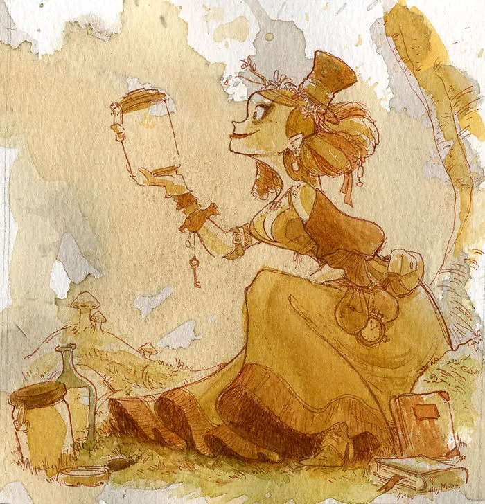 I Paint With Tea To Create Steampunk Art