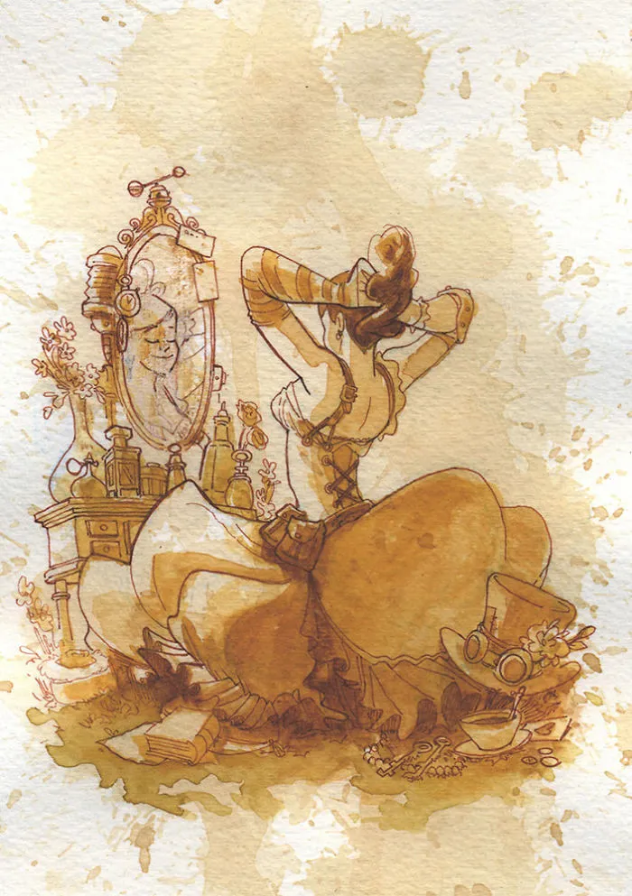 I Paint With Tea To Create Steampunk Art