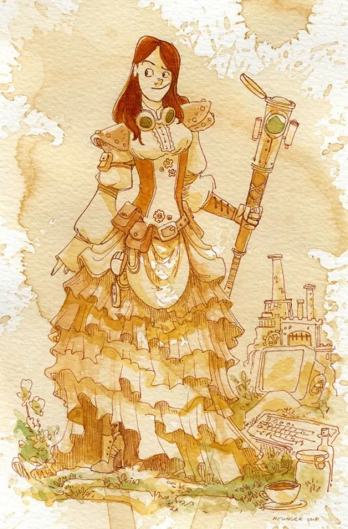 I Paint With Tea To Create Steampunk Art