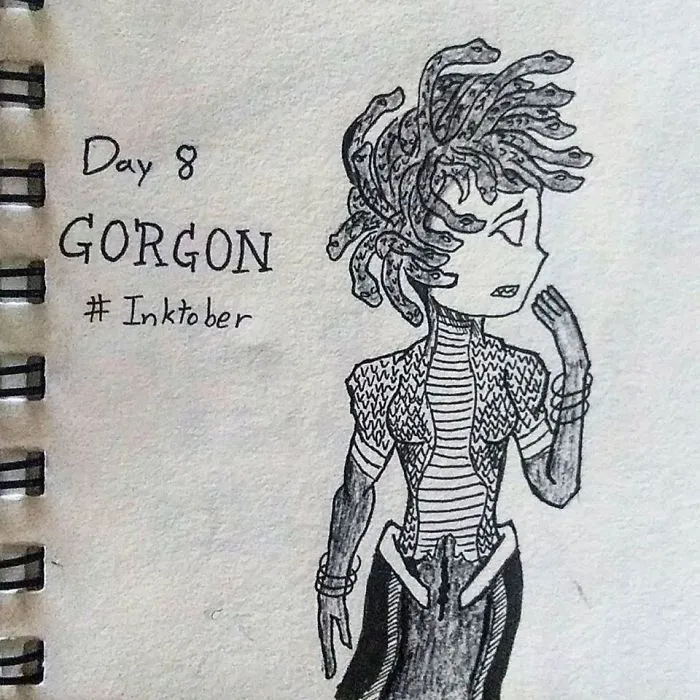 I Illustrated 31 Monsters From Many Cultures, Folklore And Myths In Inktober