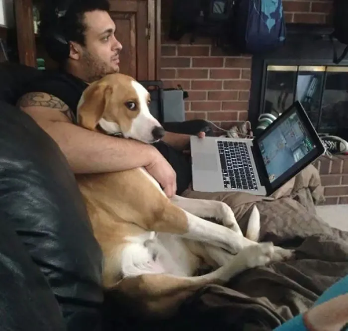 My Girlfriend Took This Photo Of Me And My Jealous Bitch Of A Dog