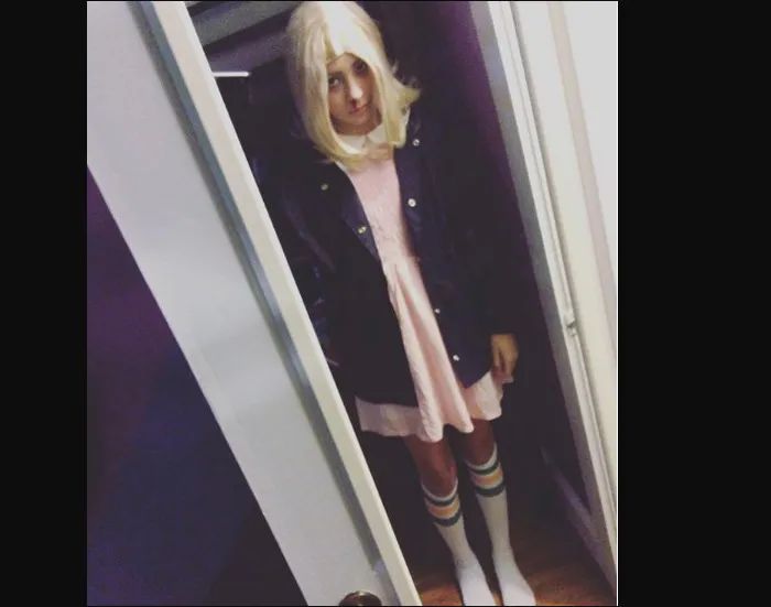 Eleven From Stranger Things (Sorry For The Bad Cropping) I Also Carried A Box Of Eggos  ;)