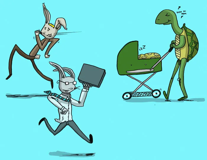 Sé una tortuga en un mundo de liebres