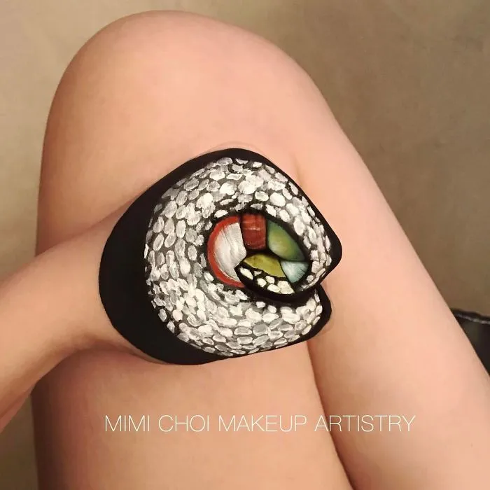 Woman Gives Up Teaching To Create Optical Illusions With Makeup And Her Food Series Is Making Us Hungry
