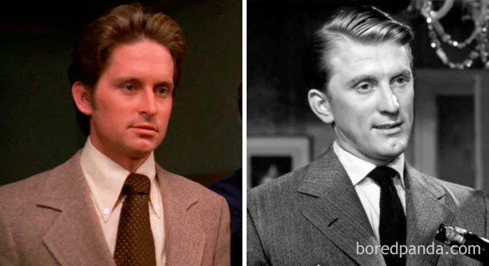 Michael Douglas y Kirk Douglas a los 30