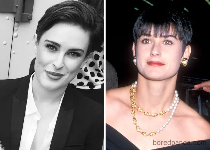 Rumer Willis y Demi Moore a los 27