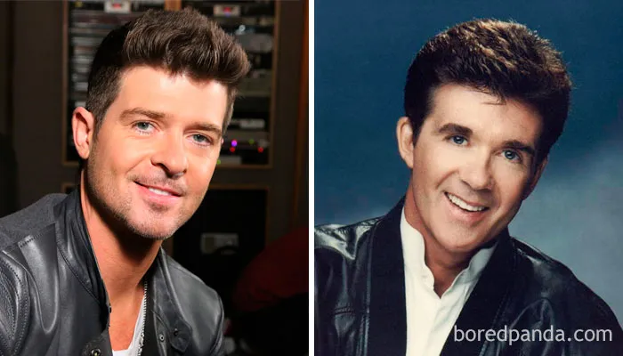 Robin Thicke y Alan Thicke a los treintaitantos