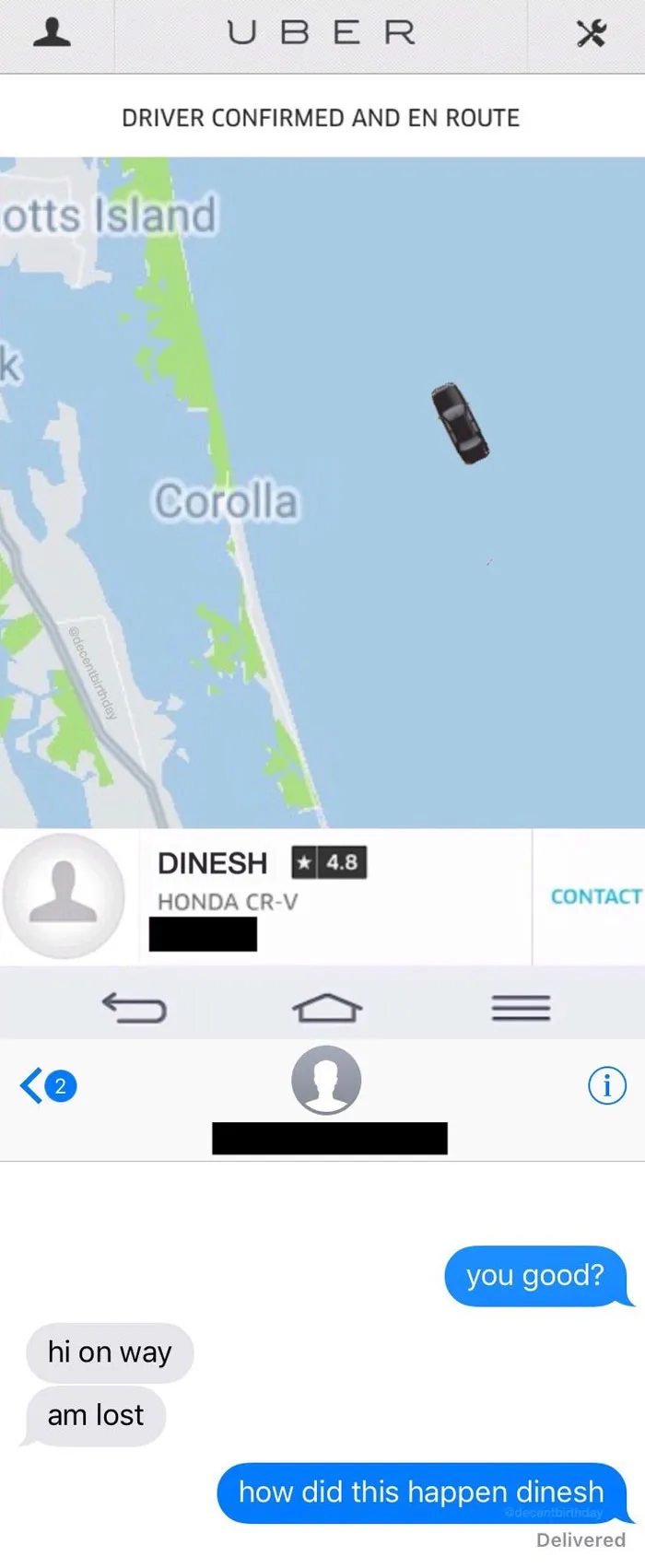 Creo que mi conductor de Uber está en problemas