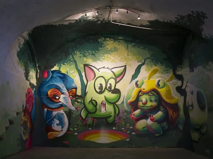 Artist Mixes His Mascot, An Adorable White Dog, With Wonderful Street Arts