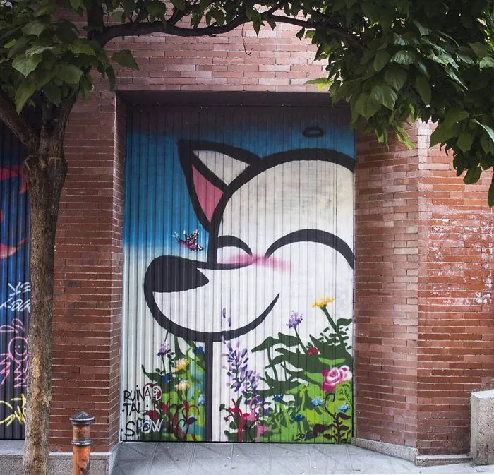 Artist Mixes His Mascot, An Adorable White Dog, With Wonderful Street Arts