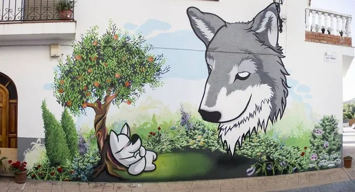 Artist Mixes His Mascot, An Adorable White Dog, With Wonderful Street Arts