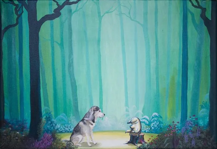 Artist Mixes His Mascot, An Adorable White Dog, With Wonderful Street Arts